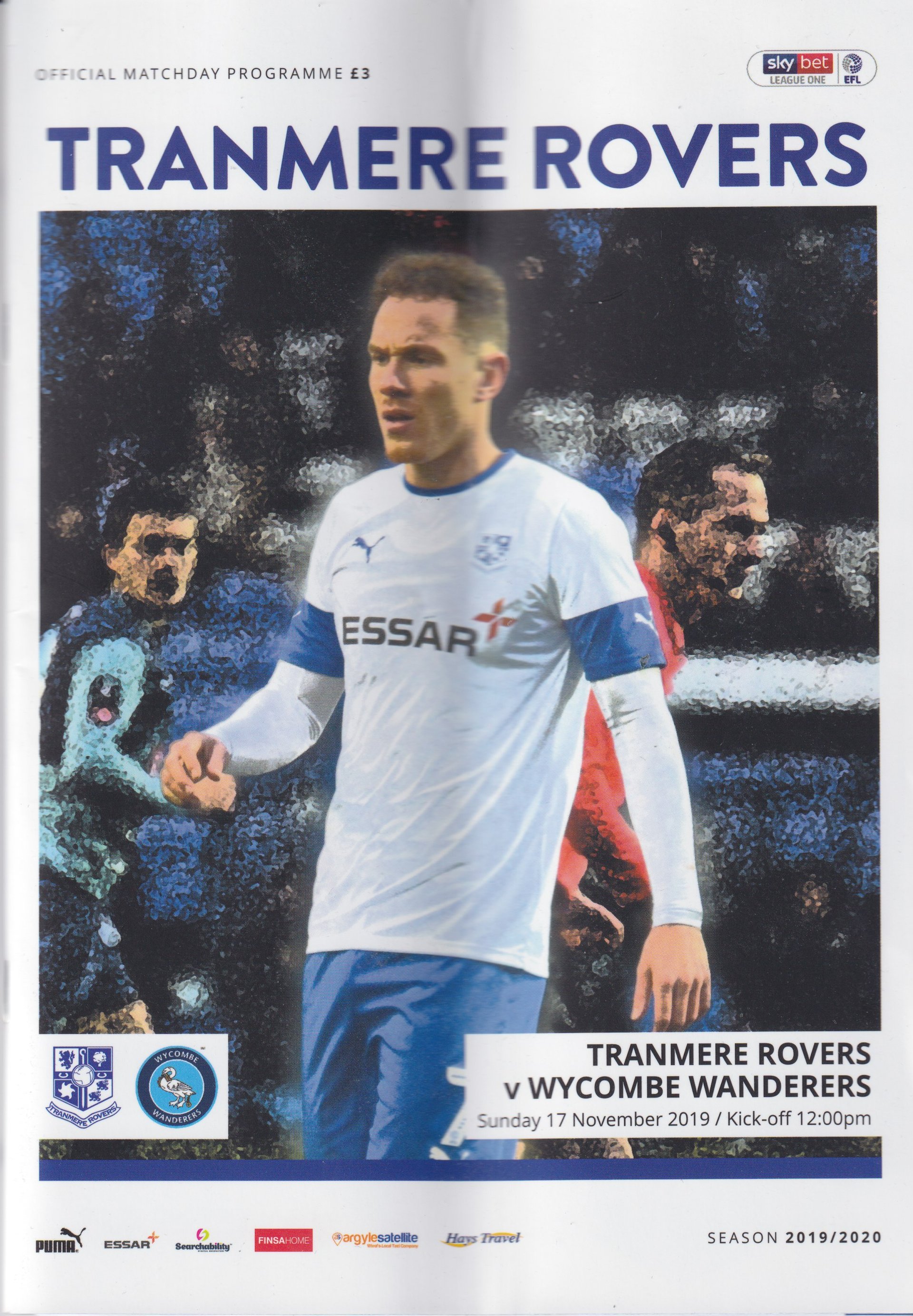 Tranmere Rovers v Wycombe Wanderers match programme